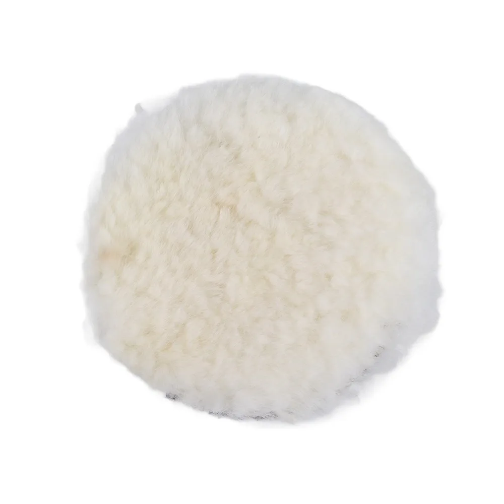 

Natural Wool Wool Buffing Pads Hook Loop Back Thick Pile Hook and Loop Backing Durable Various Sizes Car Polisher Buffer