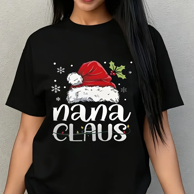 Christmas Santa Claus & Nana Claus Women's Plus Size T-Shirt 100% Cotton 220g
