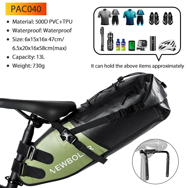 NEWBOLER Fietszadeltas Stabilisator Set Waterdicht 13L Grote Capaciteit Stabieler Voor MTB Racefiets Kan Fit Bidonhouder