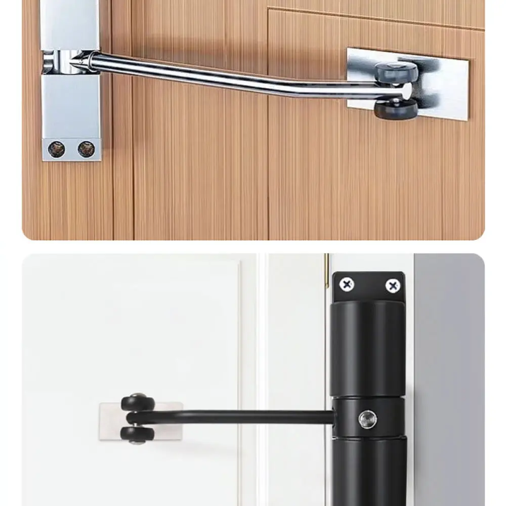 Universal Door Closer Aluminum Alloy Spring Buffer Mechanism For Home Bedroom Office Automatic Door Closing Solution