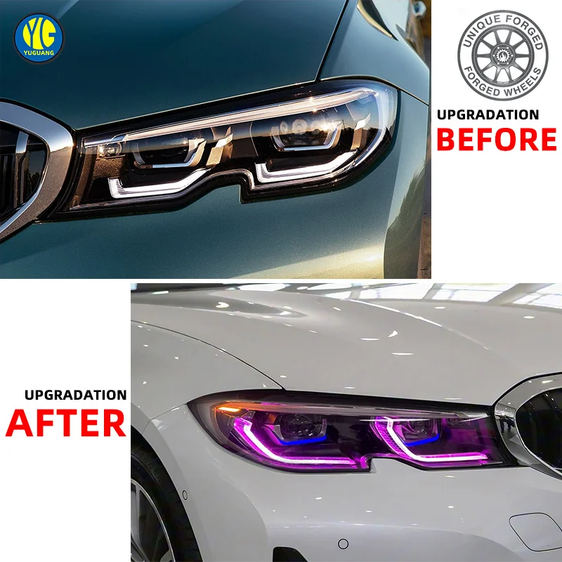 26 Style For BMW 3 Series 330i 340i G20 Headlamp 2019 2022 Front Light Upgrade AFS LED RGB Laser Headlight With RGB Module