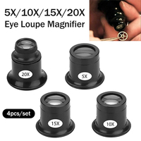 4PCS/Set 5X-20X Eyeglass Magnifier Eye Loupe Lens for Electronic Jeweler Watchmaker Watch Phone Repair Tools Magnifiction glass