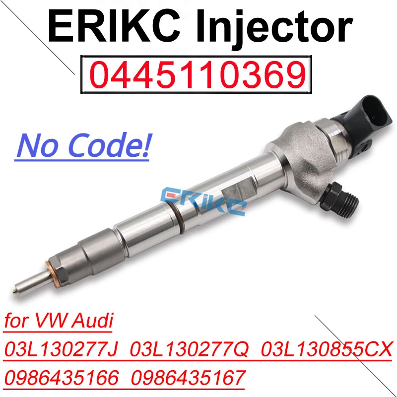 

0445110369 Diesel Fuel Injector 0 445 110 369 Common Rail Inyector Nozzle for VW Audi 2,0 TDI 03L130277J 03L130277Q BOSCH