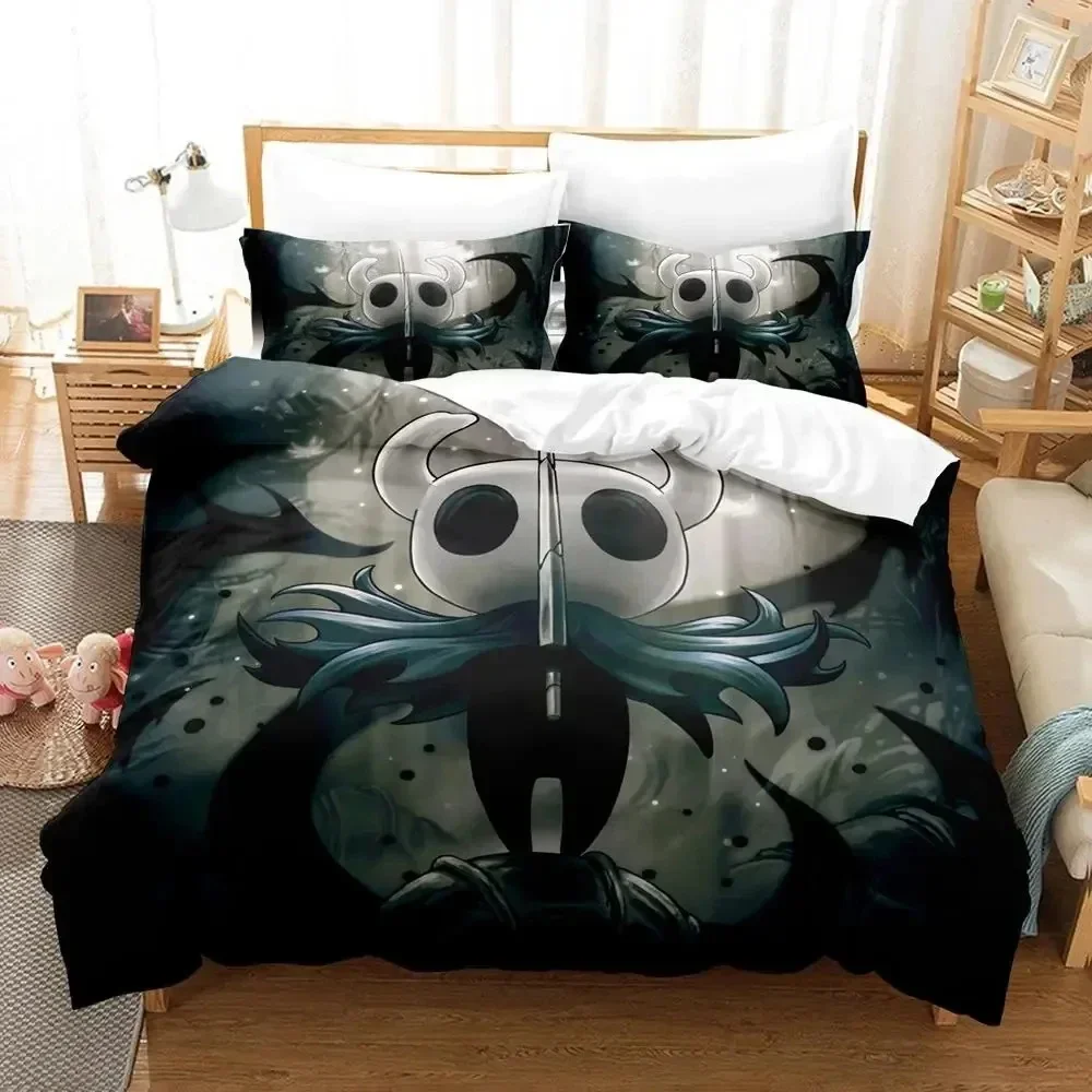 Anime Game Hollow Knight Bedding Set Duvet Cover Bed Set Quilt Cover Pillowcase Comforter King Queen Size Boys Adult Bedding Set
