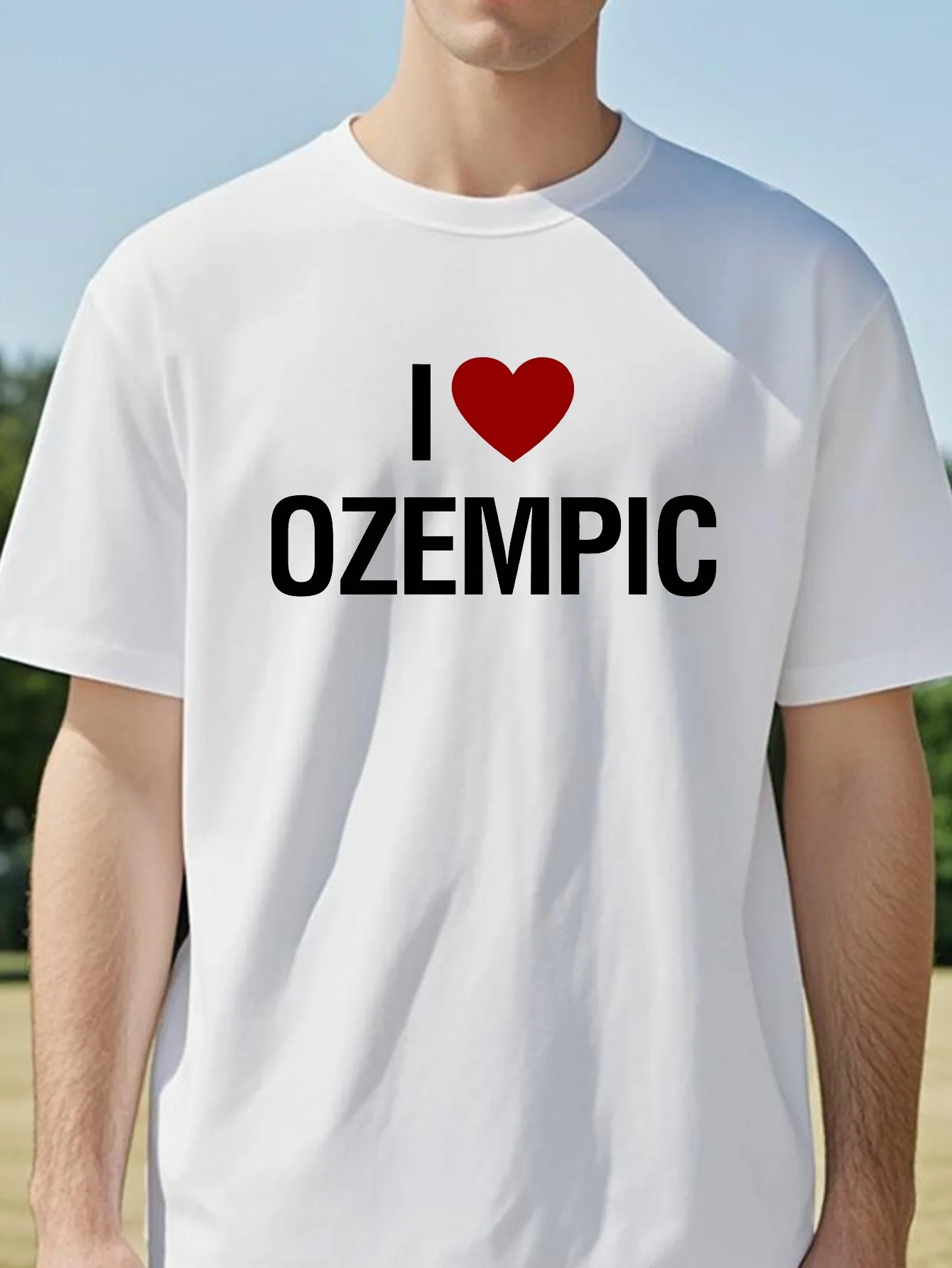 Funny I Love Ozempic Classic T-Shirt Unisex Pure Cotton Humor Streetwear Short Sleeve Loose Tee