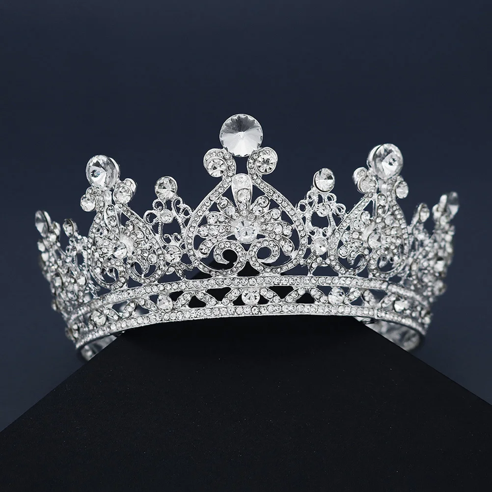 1Pcs Retro Crown Elegant Bride Wedding Headdress Crystal Sparkling Hair Decor Bridal Headband Party Chic Headdress