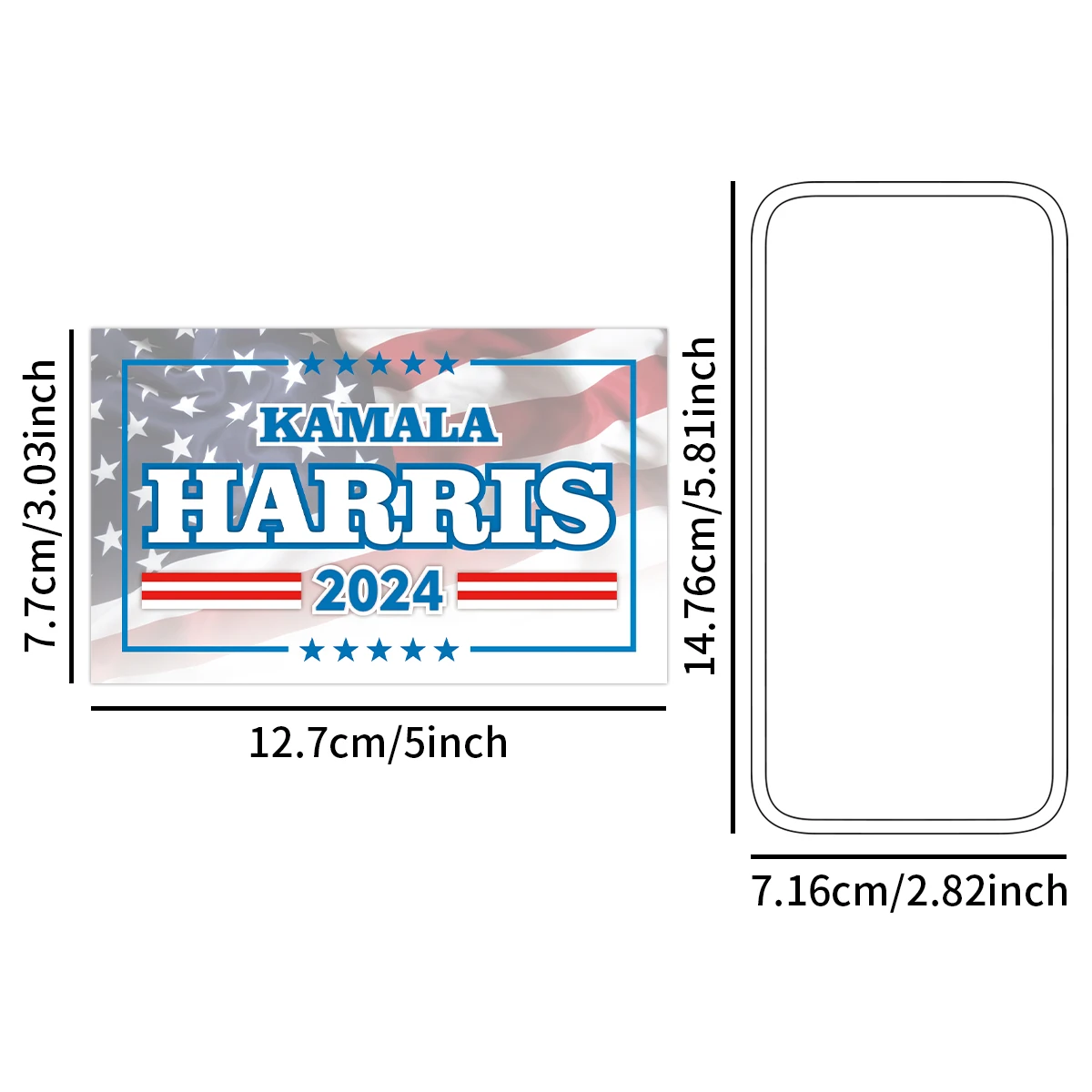 10pcs Kamala Harris 2024 adesivi, presidente Kamala Harris 2024 Flag Bumper Sticker decalcomanie in vinile impermeabile per finestrino dell\'auto,