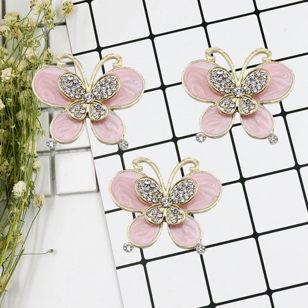 3pcs Alloy Phone Case Rhinestones Decor Diy Jewelry Accessories Sticker Pink For Shoes Bags Home Decoration Phone Accessories