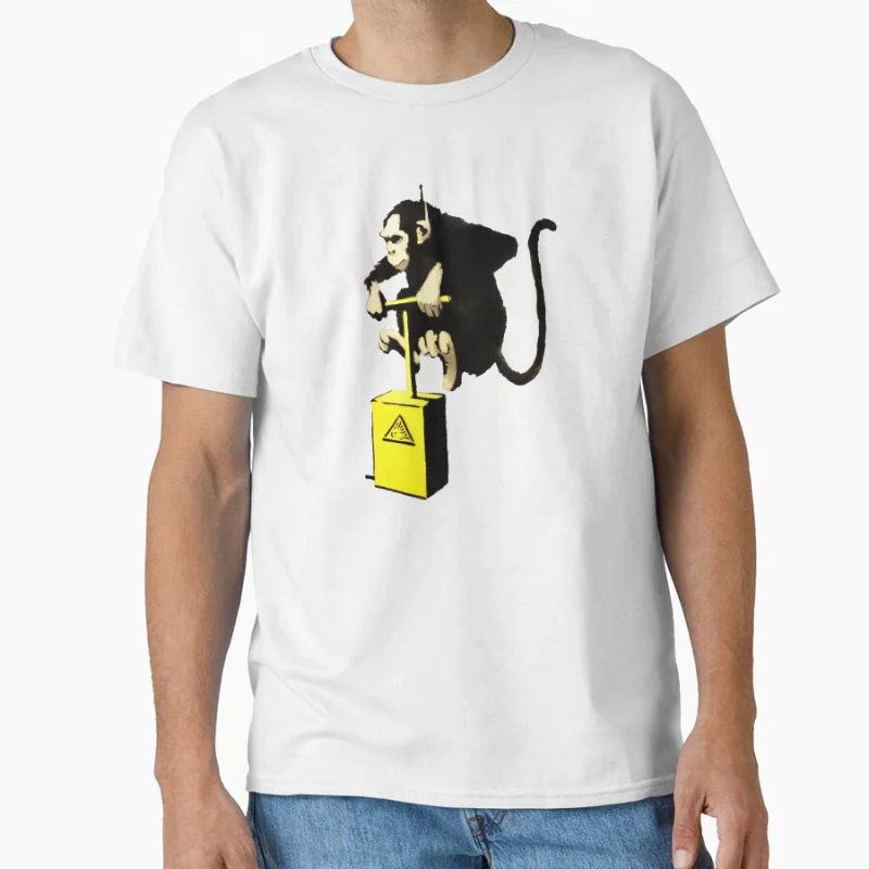

Banksy Chimp Funky Monkey Street art Gift T shirt for man Large size Tops chimpanzee Graphic Printed Clothes