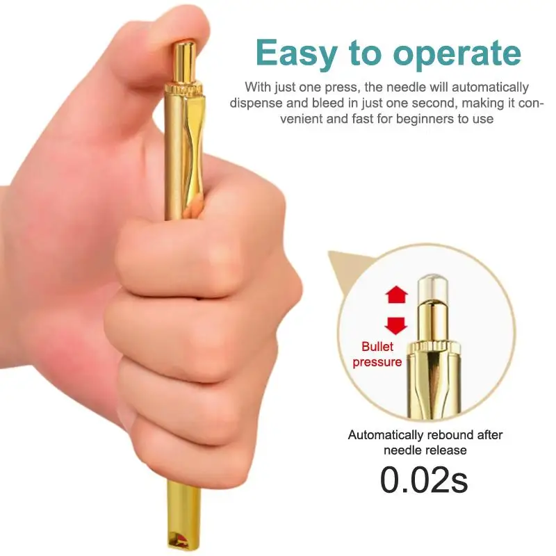 Lancets Pen Press Brass Pen Cofoe Diabetic Testing Blood Glucose Meter Test Diabetes Twist Off Blood Lancet Pen Cupping Therapy