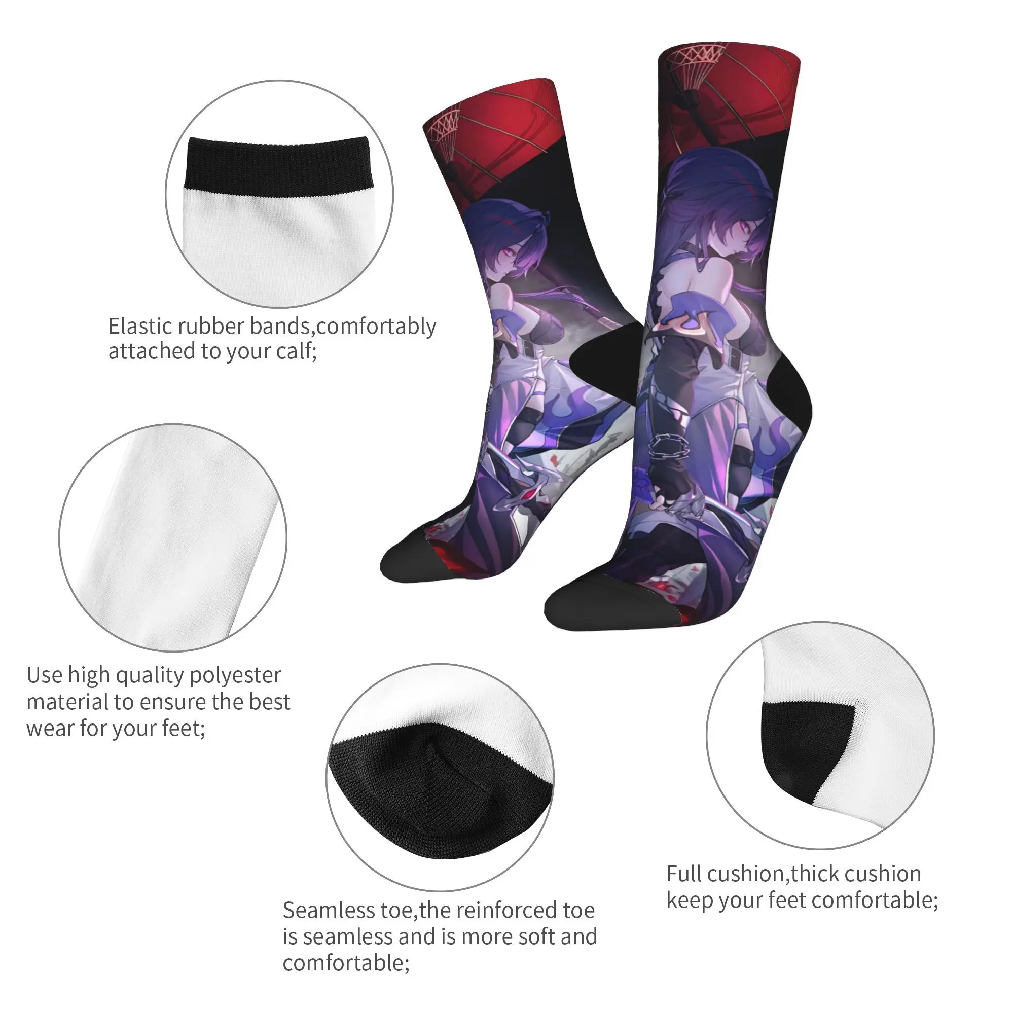 ถุงเท้าเกมสตาร์เรลส์ ฮงไก ถุงเท้าแบบกำหนดเอง กันลื่น สำหรับผู้หญิงและผู้ชาย ถุงเท้านุ่ม ระบายอากาศได้ดี เหมาะสำหรับฤดูใบไม้ร่วง สไตล์ฮาราจูกุ ถุงเท้าสำหรับเล่นกีฬากลางแจ้ง