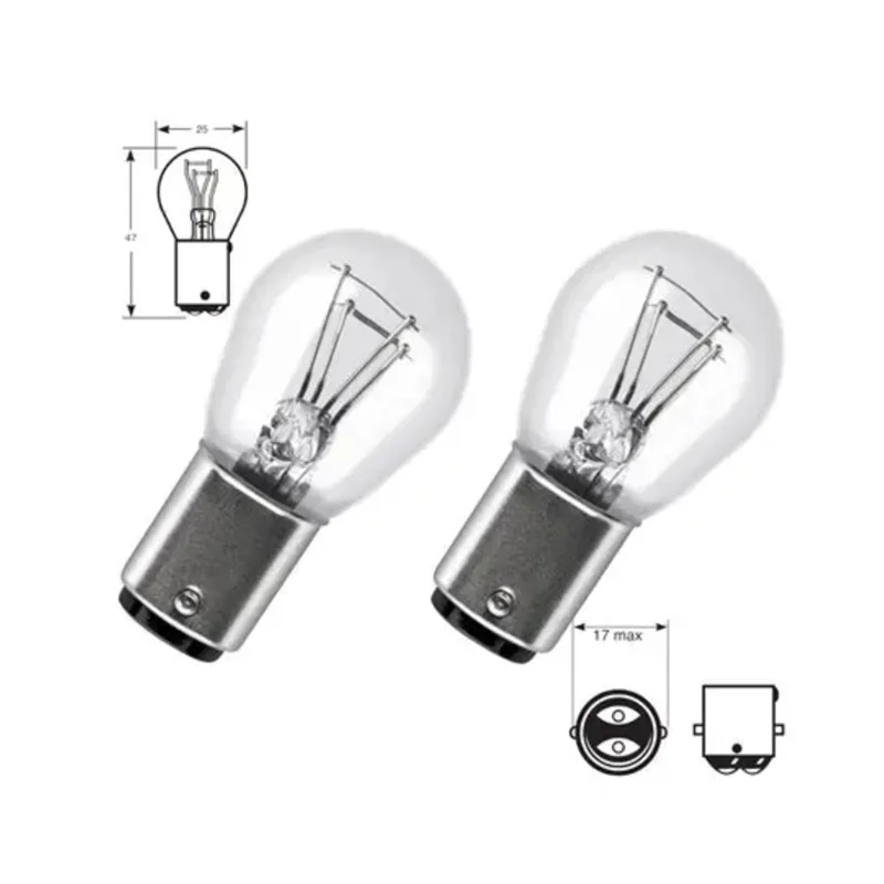 2pcs 1157 P21/5W S25 12V21/5 BAY15D Car Clear Glass Lamp Brake Tail Bulb Car Indicator Halogen Stop Lamp Brake Bulbs 12499 view 4