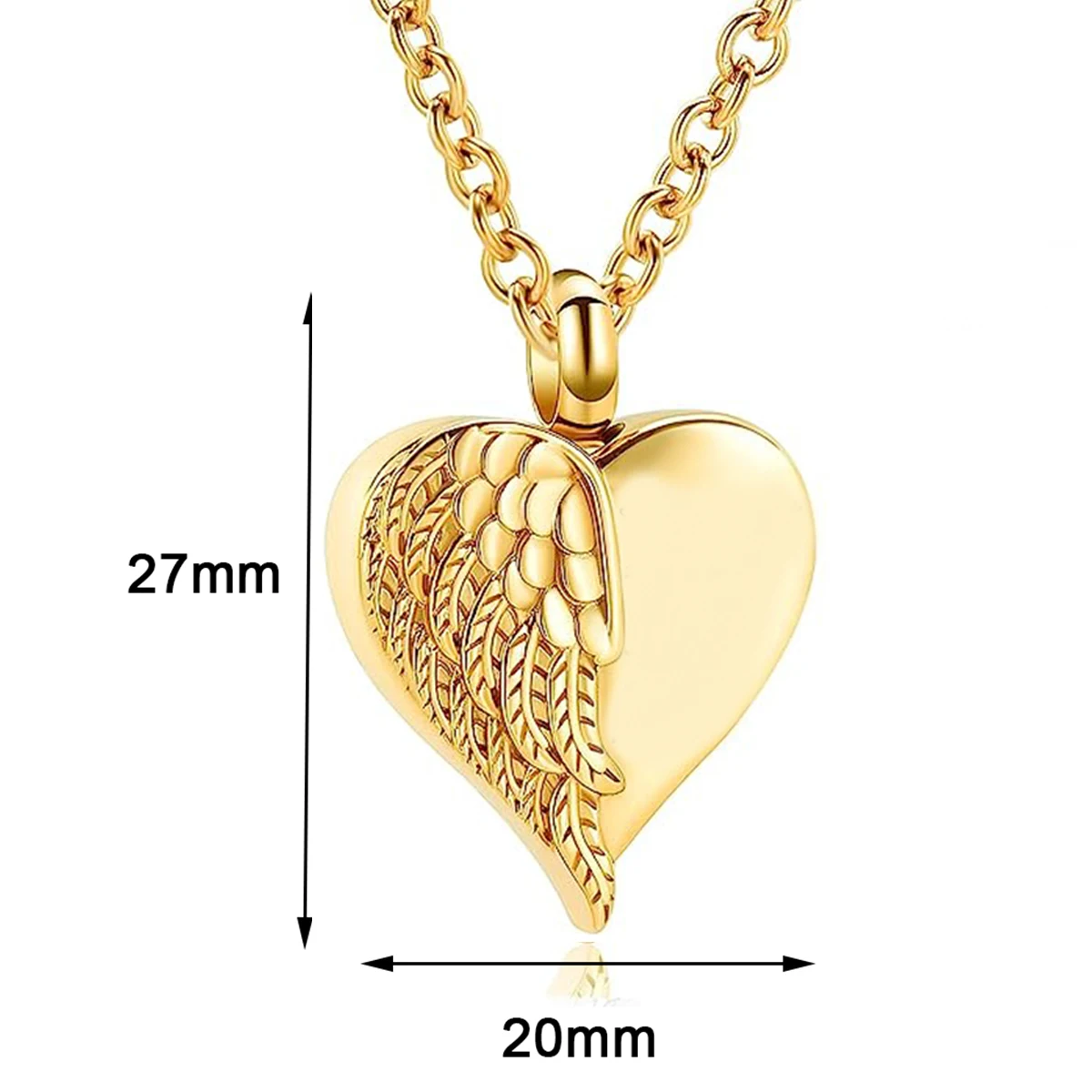 Stainless Steel Heart Angel Wing Urn Necklace Ashes Cremation Jewelry  Keepsake Pendant Memorial Locket Ash Holder Dropshipping