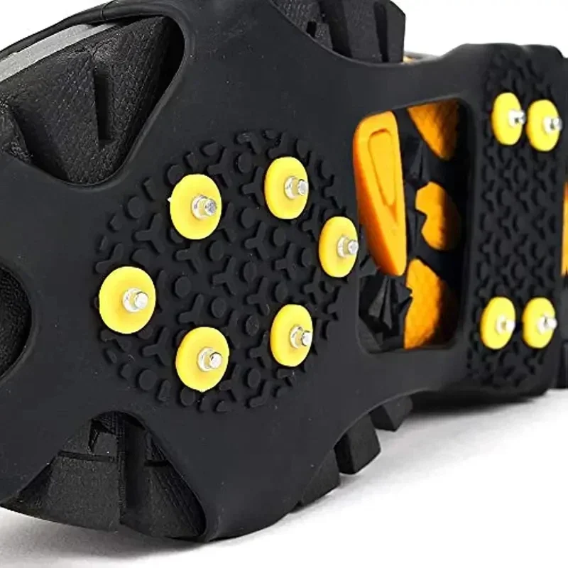 1Pair 10-Studs Snow Ice Claw Climbing Anti Slip Spikes Grips Crampon Cleats Sport Shoe Cover for Women Men Boots Cover Anti-Skid