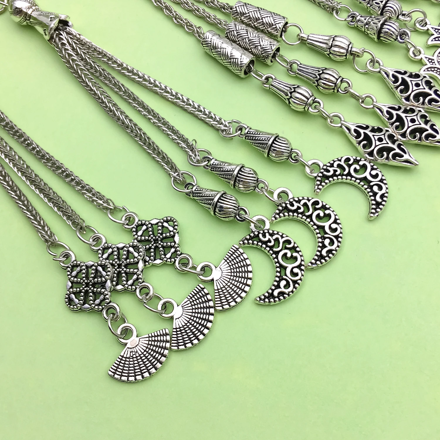 5pcs Alloy Metal Tassel Design Charms Beads Pendants For DIY Prayer Beads Bracelet Necklace Jewelry Making Accessories