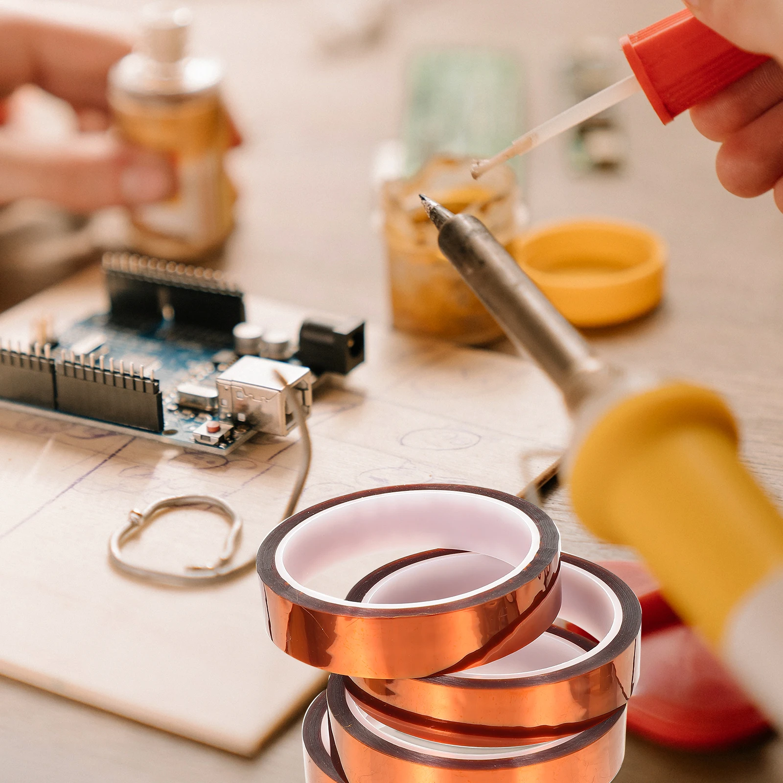 

4pcs Heat Resistant Tape Professional Thermal Insulation Adhesive For Electronics Motor Diy Home Use Art Supplies