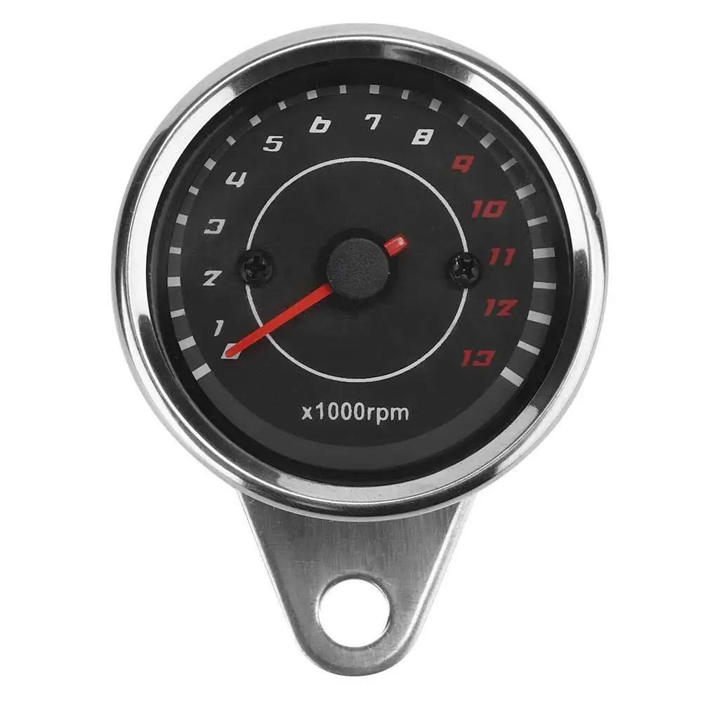 Motorcycle Tachometer Rev Counter Odometer Universal 13000RPM LED Night Light Backlight Tacho Gauge Fit Single Cylinder Motor