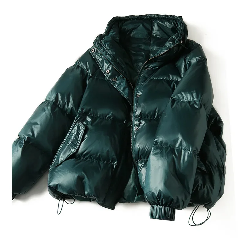 Women High-end White Duck Down Jacket Ladies 2025 Winter Solid Color Korean Version Coat Women' Tops