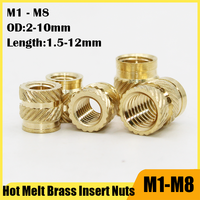 M1 M1.4 M1.6 M1.7 M2 M2.5 M3 M4 M5 M6 M8 Brass Insert Nut Knurled Nut Thread Heat Molding Double Twill Injection Embedment Nut