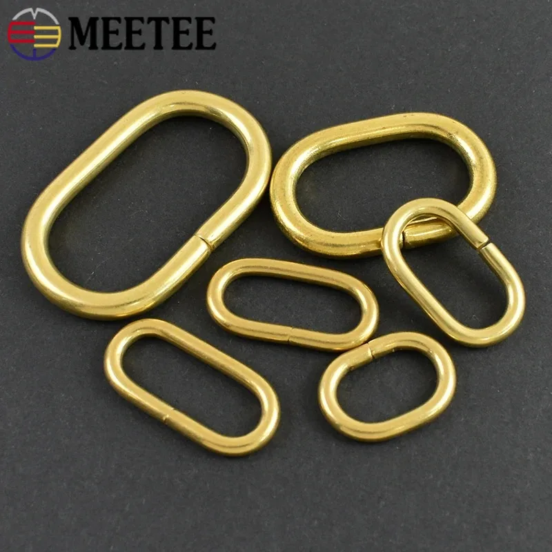 

5/10Pcs 16-24mm Solid Brass Ring O Ring Buckles for Bag Strap Belt Buckle Pet Collar Hook DIY Leather Craft Hardware Accessories