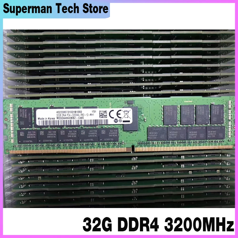 

1Pcs For DELL R7525 R6515 R7515 T640 RAM 32GB ECC REG 2RX4 Server Memory 3200 32G DDR4 3200MHz