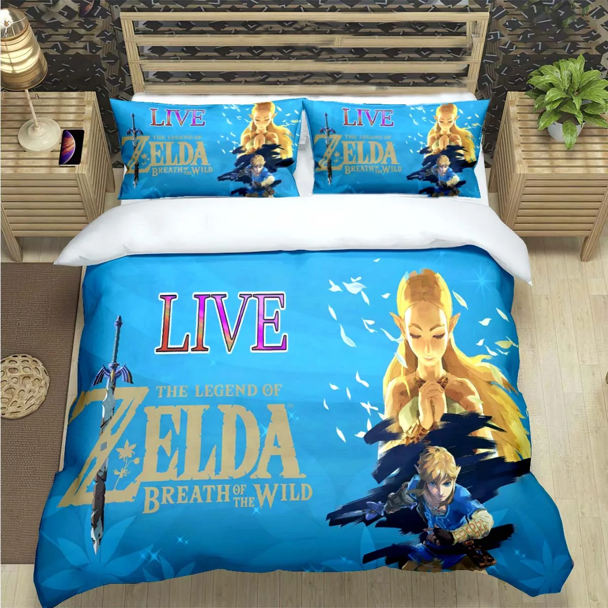 Fashion Classic Exciting Game Z-ZELDA Print Bedding Sets Bed Supplies Set Duvet Cover Bed Comforter Set Bedding Set Luxury Gift