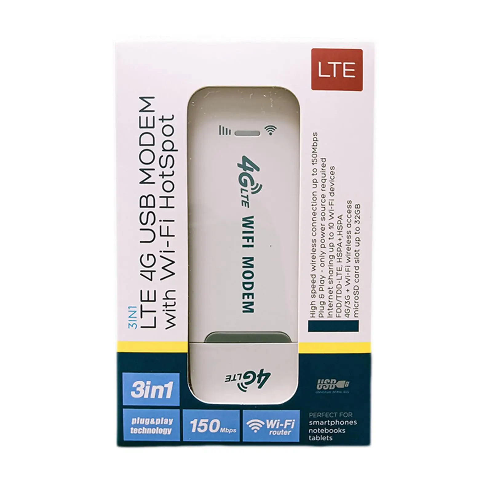 4G LTE USB Modem Dongle W/ U/ Card Slot Mobile Broadband for Car PC