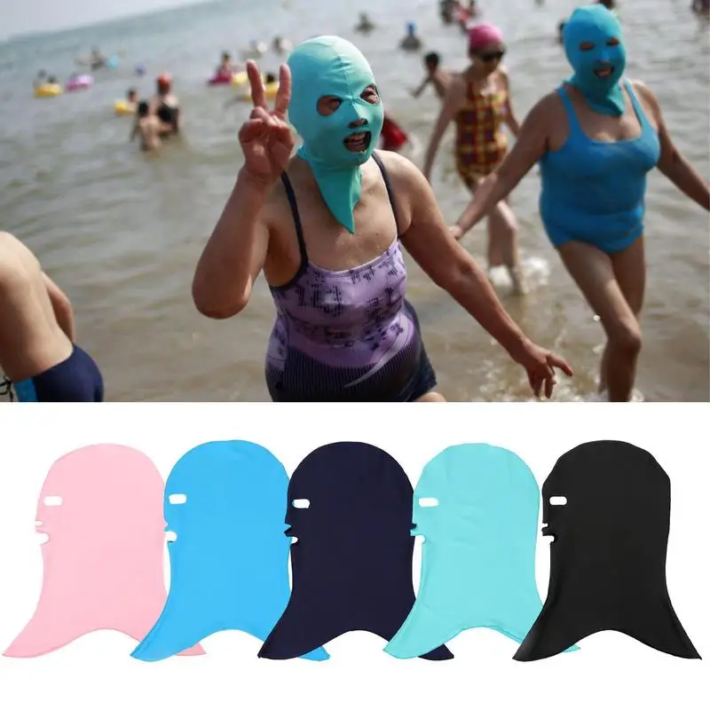 New Facekini czepki oddychające ochrona przed słońcem twarz Bikini maska przeciwsłoneczna czepki kąpielowe UV dla dzieci kobiet dziewczęca do