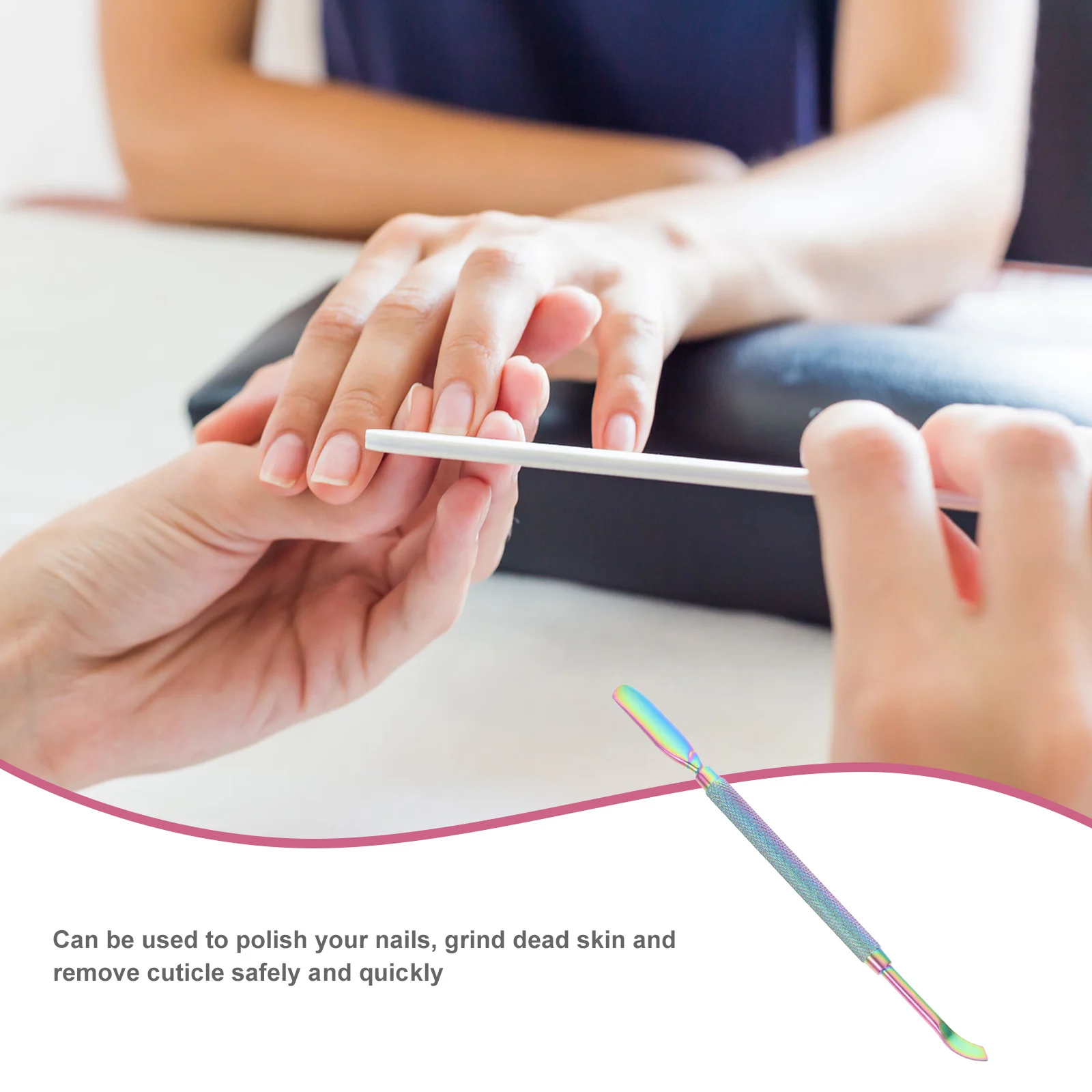 مسمار أداة فنية انتهازي للبشرة تلميع فرك عصا لتشكيل سطح الأظافر إزالة الجلد الميت تصميم مريح قابل للغسل وقابلة لإعادة الاستخدام #2
