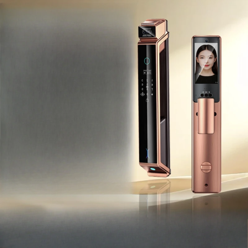 Smart lock M1-3 red bronze 4.5 inch high definition large screen active intercom indoor visual cat eye