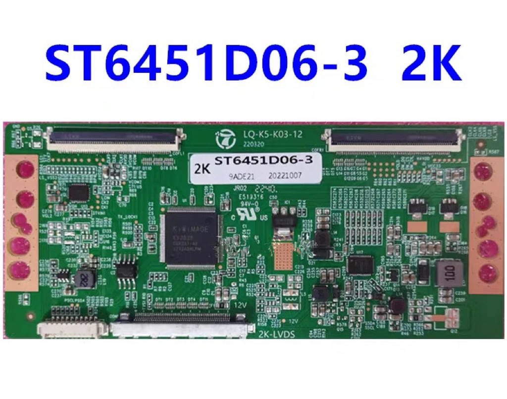 T-CON-Placa lógica original, recentemente atualizado, Dual 60PIN TV Display, TESTE, ST6451D06-3, 2K, 4K