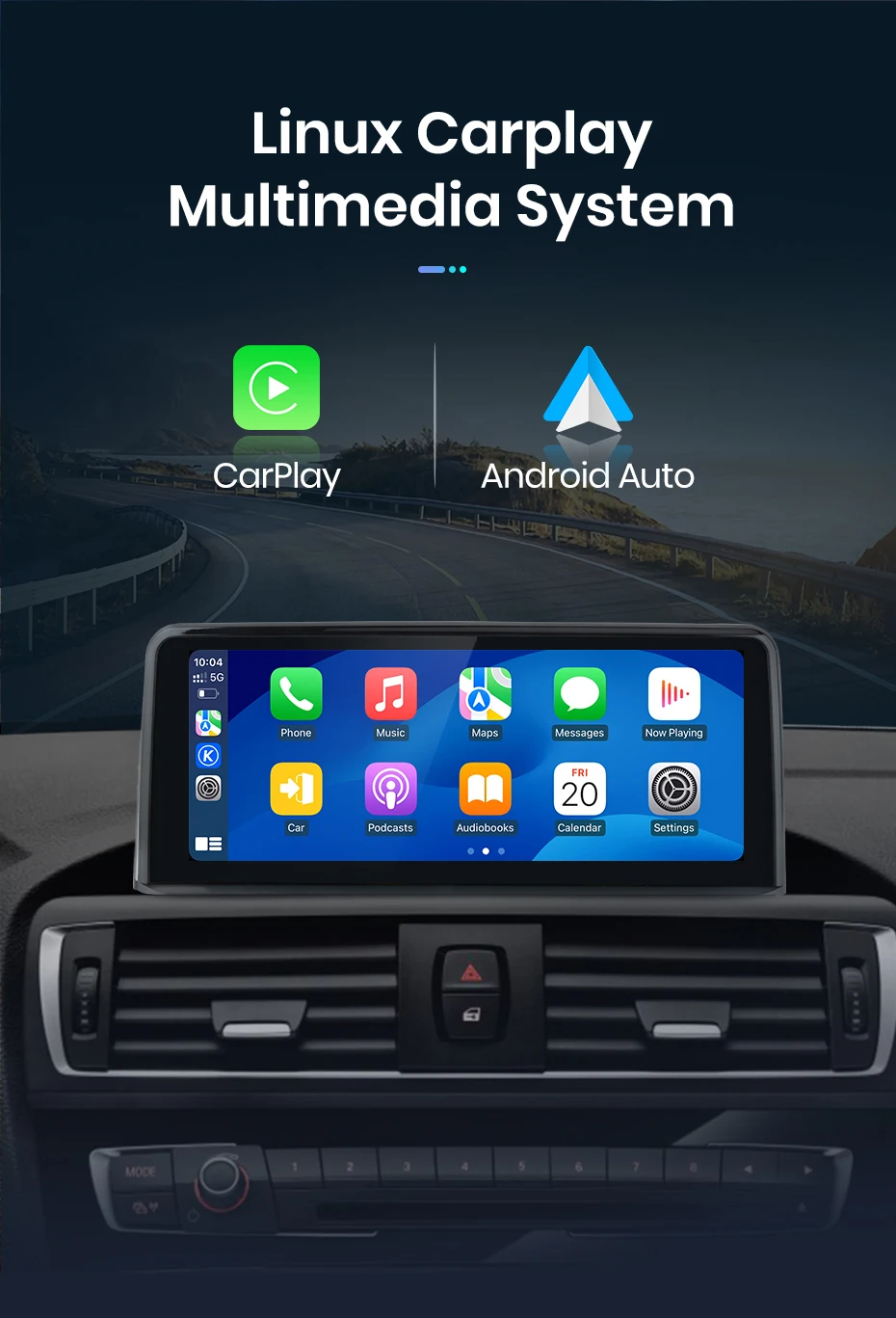 Junsun 10,25'' Multimedia-Touchscreen für BMW 1/2/3/4 Serie F20/F21/F22/F30/F31/F33/F34/F36 2012-2021 Wireless Carplay Android Auto NBT EVO System Bluetooth GPS Navigation Stereo – Detail 2