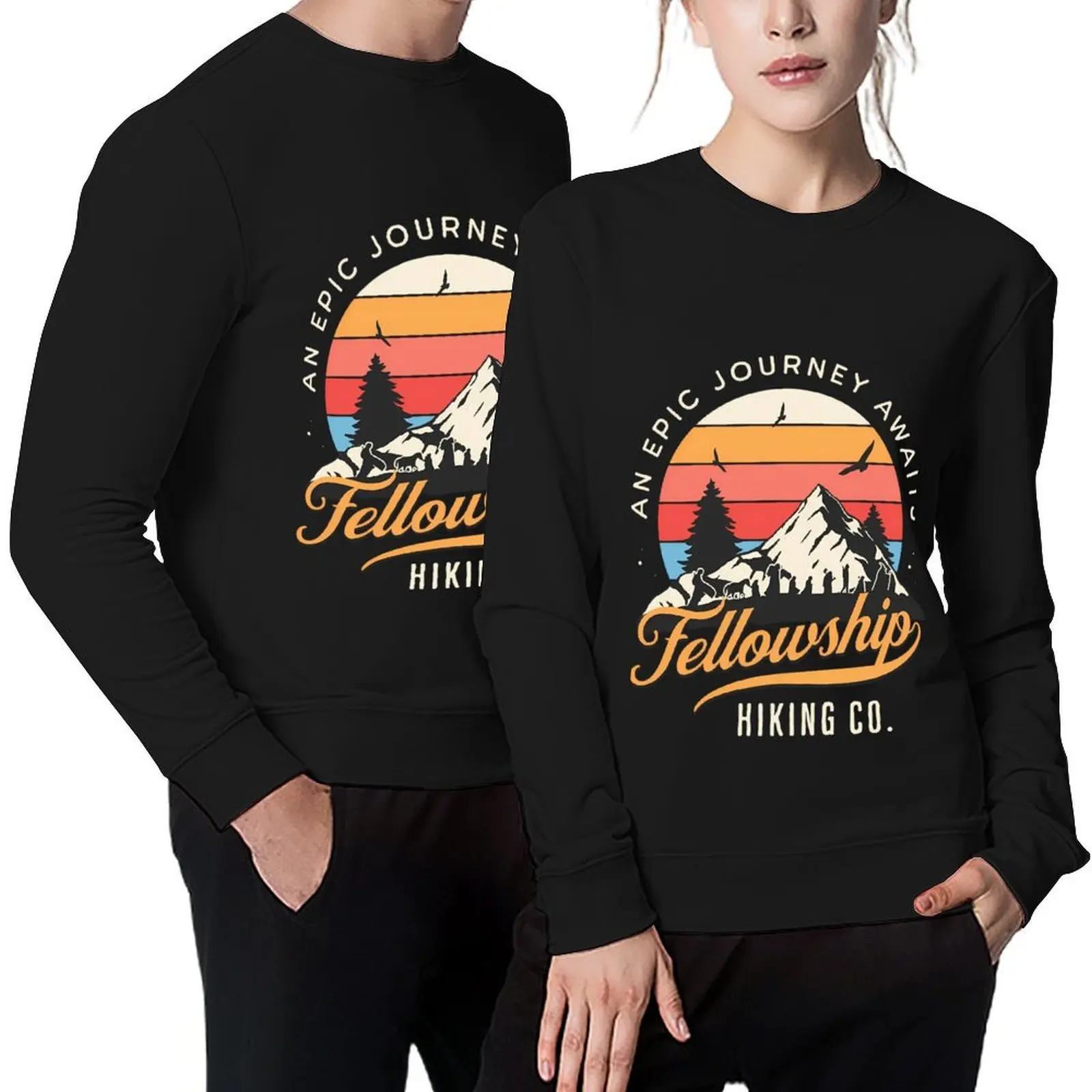 

Fellowship Hiking Co An Epic Journey Awaits Black Fantasy Pullover korean clothes tracksuit men new in sweatshirts