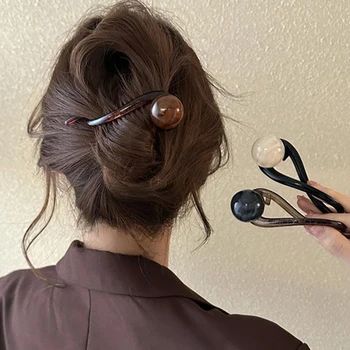 Awaytr retro s forma rabo de cavalo torção grampos de cabelo nova moda multi-cor torcido oco para fora clipes de tubarão acessórios de cabelo