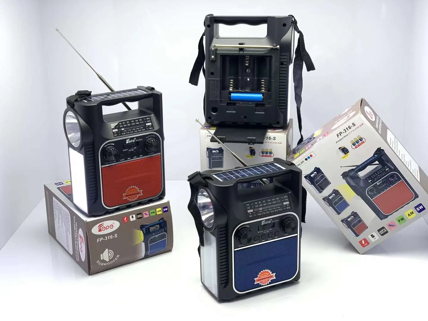 FP-316-S New Rechargeable Solar Radio Portable Handle Fm Am All Bands Outdoor Entertainment Wireless Radiogram Support Usb Bt