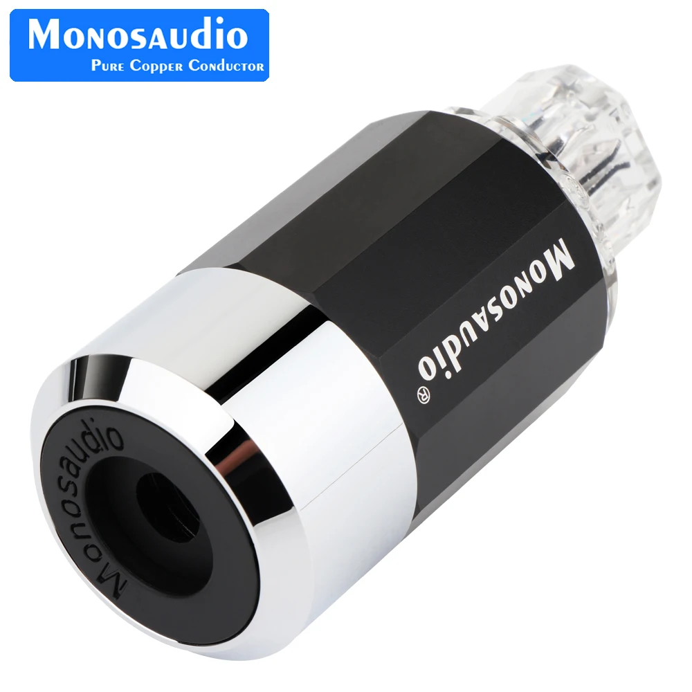 Monosaudio M109R/F109R High End Pure Copper US Mains AC Electric Power Plug Connector HIFI DIY AC125V 15A Screw Locking