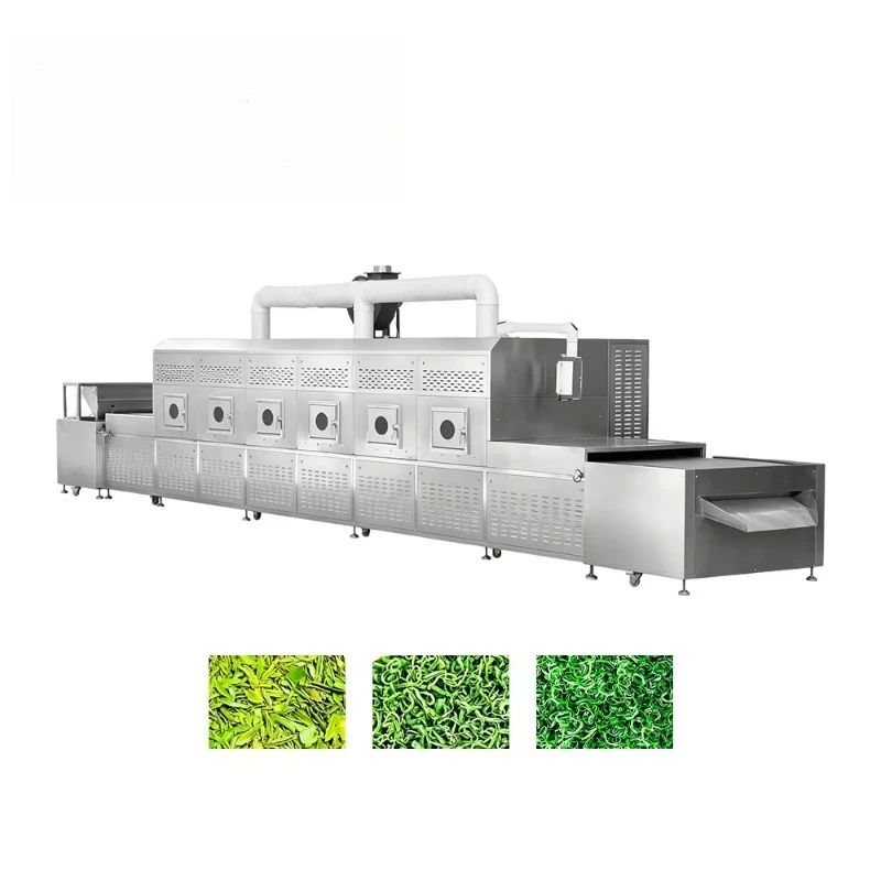Microwave Tea Processing Standalone Machine Automatic Continuous Tea Leaf Sterilization & Even Moisture Adjustment Equipment