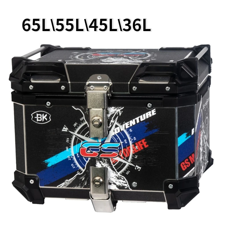 65L 55L 45L 36L Motorcycle Top Box Rear Luggage Helmet Case Moto Storage Case Helmet Tail Box Motorcycle Trunk Motor Accessories