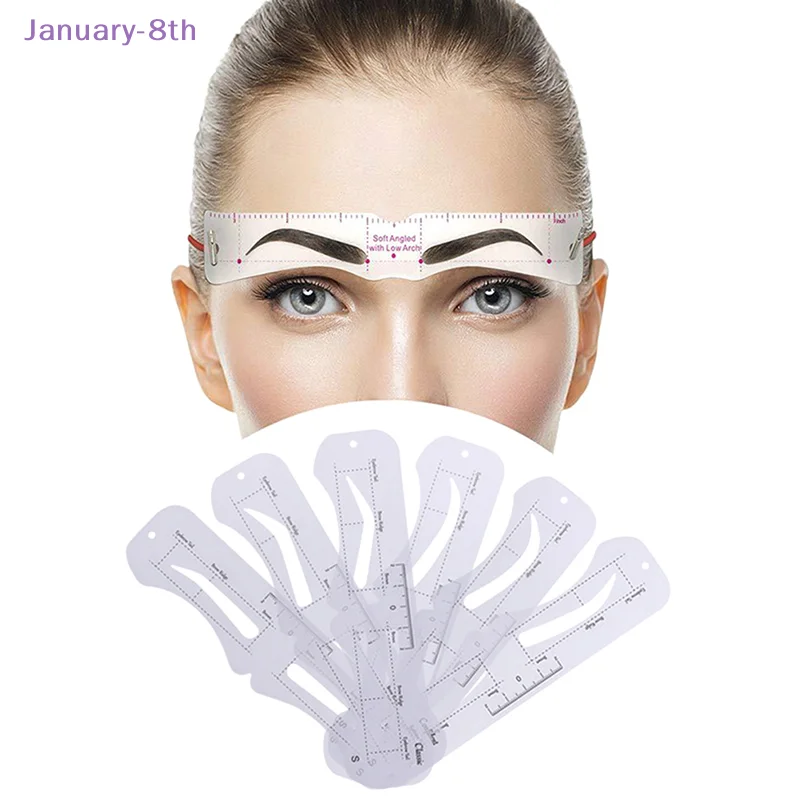 6 Style Fixable Eyebrow Stencil Grooming Shaper Template Reusable Stickers Make Up Tools For Eye Brow Stamp Cosmetic