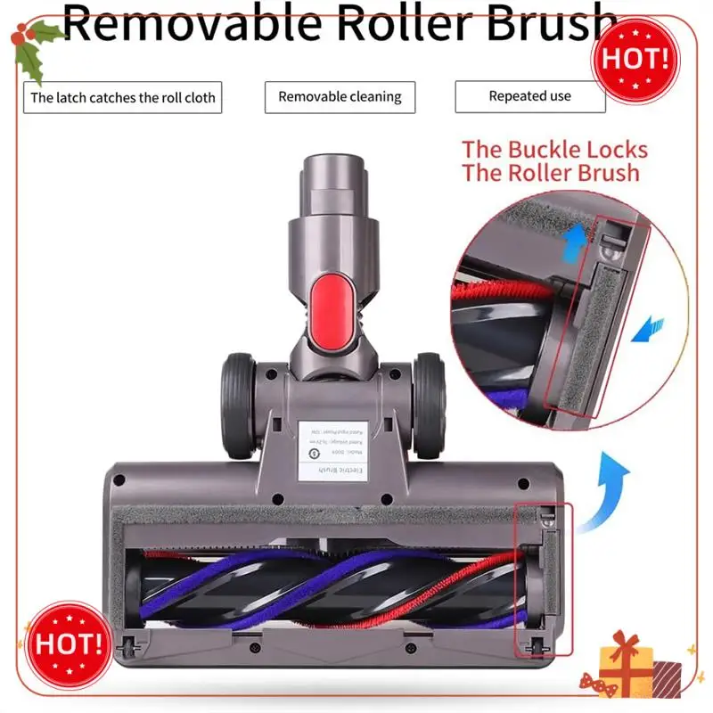 ABLE-Brush Head For Dyson V7 V8 V10 V11 V15 Vacuum Cleaner Floor Nozzle With Front Lights For Hard Floors And Carpet