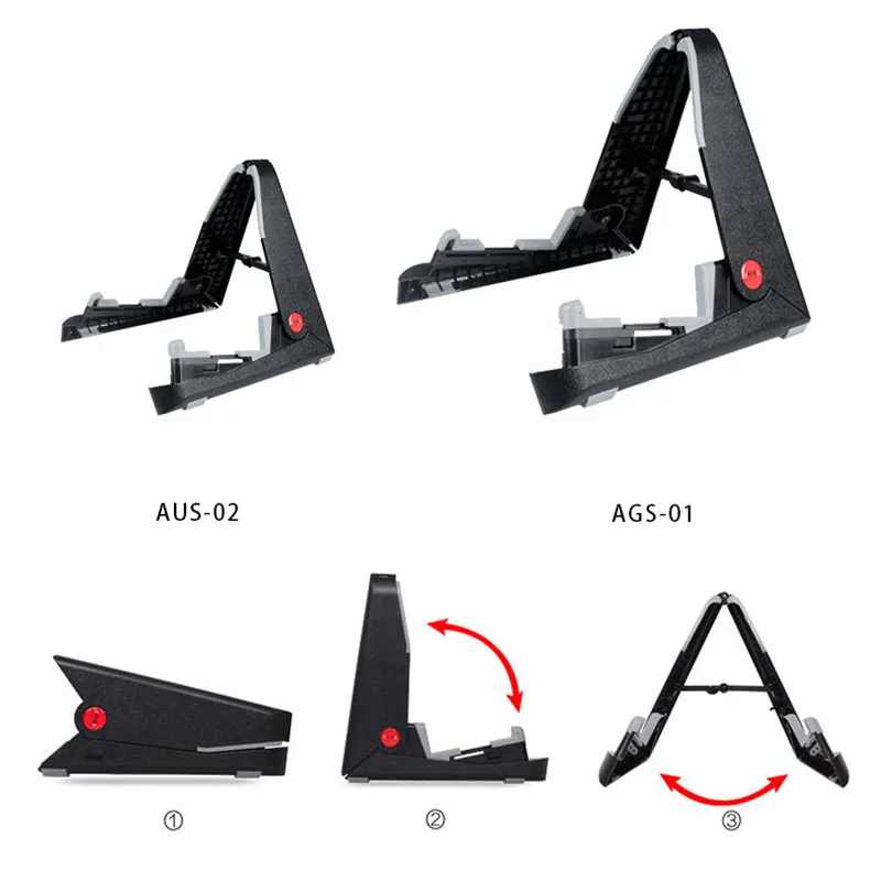 Suporte de guitarra vertical dobrável, silicone antiderrapante, braço deslizante móvel, ajuste escalável, suporte de guitarra, ukulele