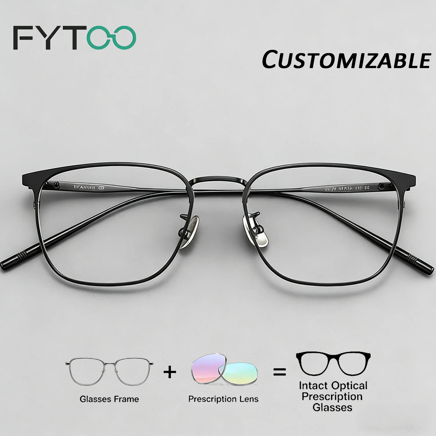 

Titanium Alloy Myopia Glasses for Men Women - Ultra Light Prescription Eyeglasses Frame Spectacles 30020