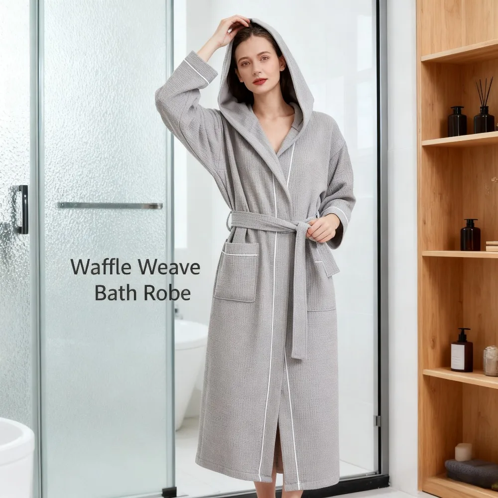 

Unisex Hotel Bathrobe Quick-Dry Absorbent Fabric Hooded Design Soft & Skin-Friendly Suitable for Home, Hotel & Post-Bath