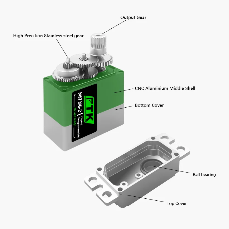 PTK 9497 Micro servo Rc 20g  Digital Servo Metal gear Programmable 2S Lipo Ready for RC Helicopter RC Model Car Air kst mksservo