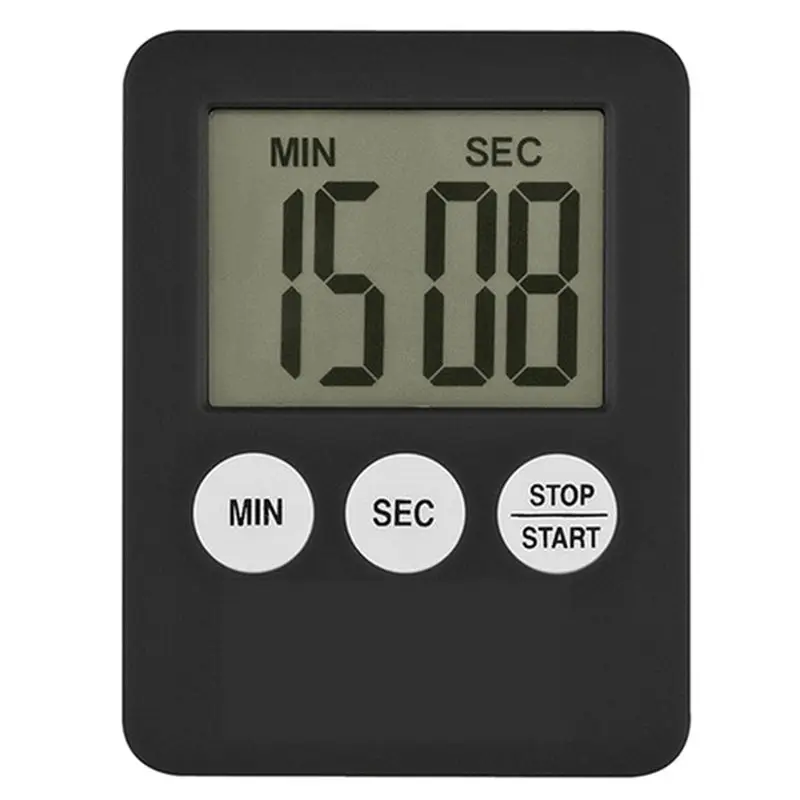 PZHI-4X Super Thin LCD Digital Screen Kitchen Timer Square Cooking Count Up Countdown Alarm Magnet Clock