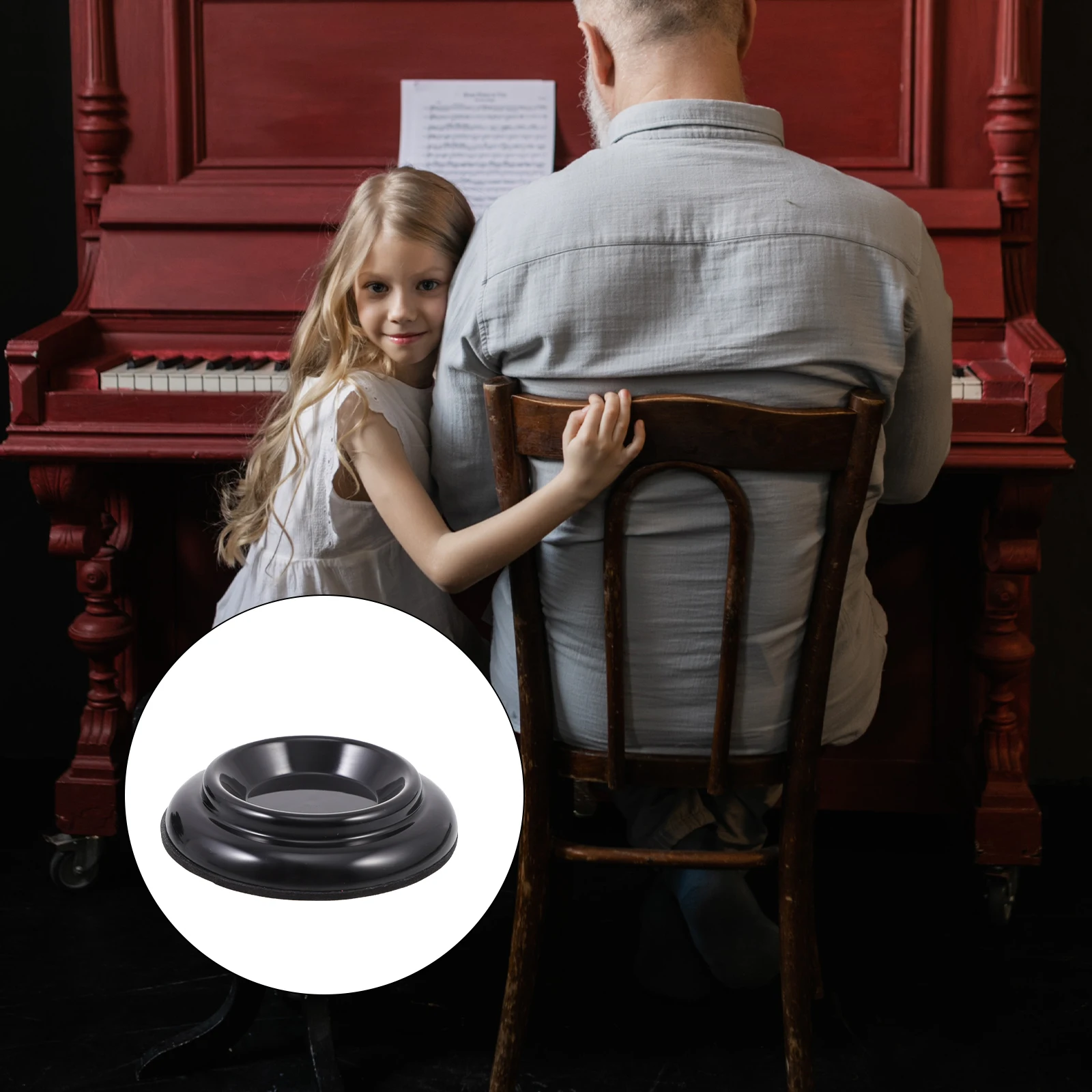 

4 Pcs Foot Piano Mats Pads Floor Protectors Furniture Protection Black Abs Mats Non Slip Thick Sound Insulation