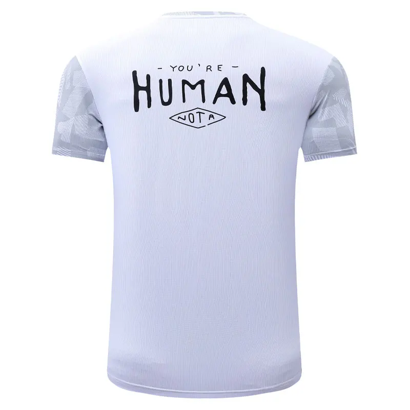 Fashion Sport Shirts Men 3D Gym Training Running Breathable Jogging Short Sleeves Print Letter Quick Dry Tee