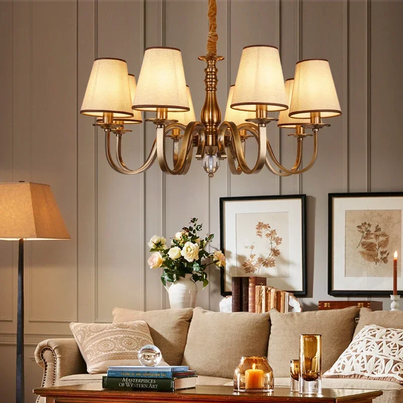 

Crystal Chandelier With Lamp Shade Rustic Chandelier For Living Room Gold Bedroom Farmhouse Dining Room Suspension Luminaire