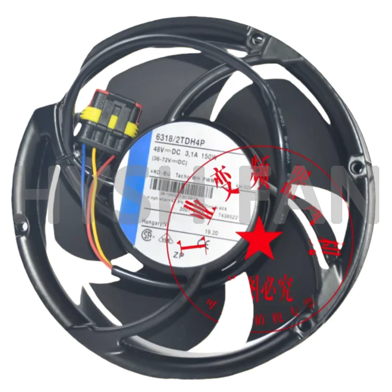 

Абсолютно новый вентилятор охлаждения 6318/2TDH4P 150 Вт 48 В, четырехпроводной, с регулируемой скоростью