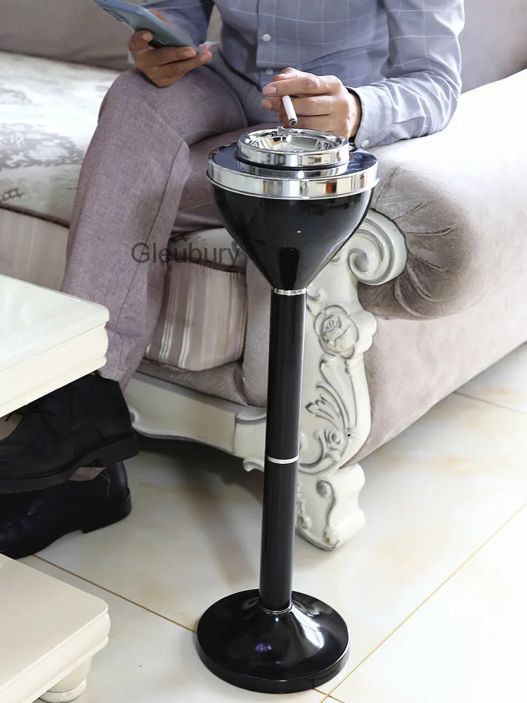 Vertical Bathroom Ashtray Creative Personality Elevator Entrance Toilet Living Room with Lid Office Large Floor Ashtray